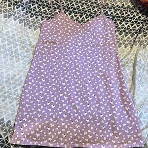 Purple spaghetti strap dress with flowers from Aeropostale.